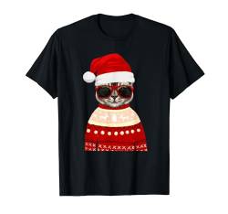 Niedliche hässliche Weihnachtskatze, Weihnachts-Tierurlaub T-Shirt von Christmas cute outfits