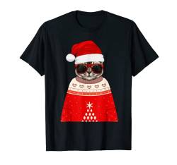 Niedliche hässliche Weihnachtskatze, Weihnachts-Tierurlaub T-Shirt von Christmas cute outfits