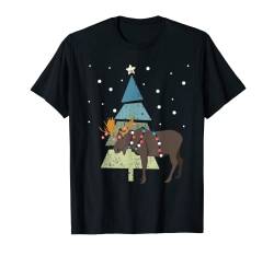 Süßes Rentier, Rudolf und Retro-Weihnachtsbaum T-Shirt von Christmas cute outfits