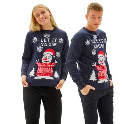 Christmassweats Weihnachtspulli Herren und Damen Rot | Funny Christmas Sweater | Weihnachtspullover Herren Lustig | Weihnachtsoutfit & Weihnachts Bekleidung | Let it Snow von Christmassweats
