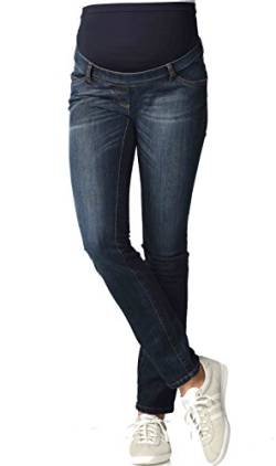 Christoff Damen Schwangerschaftsjeans Umstandshose Basic Five-Pocket-Jeans Röhre - elastisch Slim fit - 102/91/8 - blau - 36 / L32 von Christoff