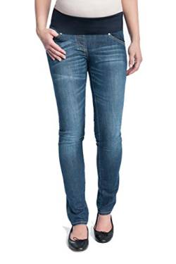 Christoff Schwangerschaftsjeans Umstandshose Five-Pocket-Jeans - Superstretch Skinny Slimfit - elastischer Midbelly-Bauchbund - 100/89 - blau - Gr.36 von Christoff