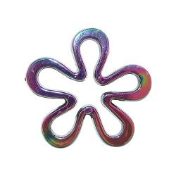 Christol Blumen Charm Anhänger hohle Blume aus Acryl fünf Blütenblätter für DIY Ohrringe Halsketten Armbänder Schmuckherstellung Kunsthandwerk von Christol
