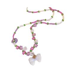 Christol Halskette mit bunten Perlen Halskette mit Schleifen Anhänger eleganter Anhänger Halsschmuck Schleife Halsband perfektes Geschenk für Frauen Mädchen Teenager von Christol