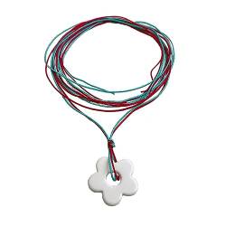 Christol Halskette übertriebene Acryl Blumenseil Halskette für Frauen einzigartiger und stilvoller hohler floraler Seilkragen Choker Halskettenschmuck von Christol