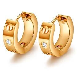 Chritice Ohrringe Roségold Creolen Damen, Roségold Ohrringe Damen Ohrringe Creolen Roségold Klein Hypoallergen Creolen Hoop Freundschaft Ohrringe Earrings Modeschmuck für Frauen Mädchen Geschenke von Chritice