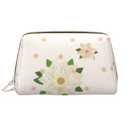 Chrysm Blooming Kosmetiktasche, sechseckig, weiß, Kulturbeutel und Kosmetiktasche, Reißverschluss-Tasche, Kosmetik-Organizer, niedliche Make-up-Pinsel-Aufbewahrungstasche (groß), Blühendes von Chrysm