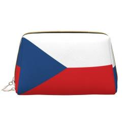 Chrysm Reise-Make-up-Tasche, Kultur- und Kosmetiktasche, Reißverschluss-Tasche, Kosmetik-Organizer, niedliche Make-up-Pinsel-Aufbewahrungstasche (groß), Flagge der Tschechischen Republik, von Chrysm