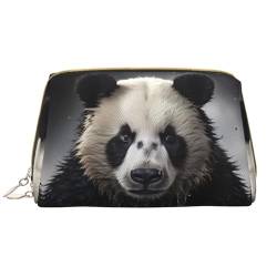 Chrysm Reise-Make-up-Tasche, Kultur- und Kosmetiktasche, mit Reißverschluss, niedlicher Make-up-Pinsel-Aufbewahrungstasche (groß), Panda im Wasser, Einheitsgröße von Chrysm