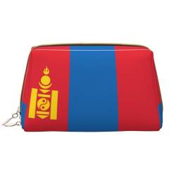 Chrysm Reise-Make-up-Tasche mit New York-Flagge, Kultur- und Kosmetiktasche, Reißverschluss-Tasche, Kosmetik-Organizer, niedliche Make-up-Pinsel-Aufbewahrungstasche (groß), Mongolische Flagge, von Chrysm