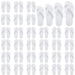 Chuarry 26 Paar Bulk Flip Flops für Hochzeit Gäste Set Sandalen für Männer Frauen Hochzeit Pool Party Hausschuhe (weiß), Weiss/opulenter Garten, Einheitsgröße von Chuarry