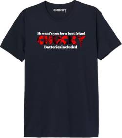 Chucky Herren Uxchuckts003 T-Shirt, Marineblau, L von Chucky