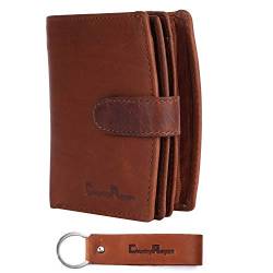 Chunkyrayan Echtleder Damen Geldbörse Hochwertig Vintage RFID Schutz inklusive Leder Schlüsselanhänger GB-17 Brown von Chunkyrayan