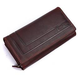 Chunkyrayan Echtleder Damen Geldbörse Hochwertig Vintage RFID Schutz inklusive Leder Schlüsselanhänger GB-21 Dark Brown von Chunkyrayan
