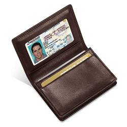 RFID Blocking Herren Leder Erweiterbare Visitenkartenetui Brieftasche, Braun, Kartenetui aus Leder von Ciana