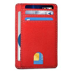 Smart Wallet Kunstleder Slim Wallet für Männer & Frauen Beste Fronttasche Geldbörse Kreditkartenetui mit RFID-Blockierung, Rose, Minimalistisch von Ciana