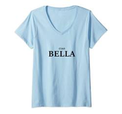 Damen Ciao Bella Italienisch T-Shirt mit V-Ausschnitt von Ciao Bella