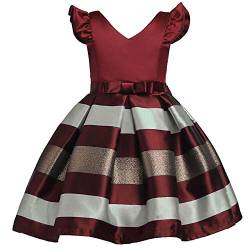 Cichic Mädchen-Partykleid, 2–10 Jahre, Blumen-Hochzeitskleid, elegantes, formelles Kleid, Rote Rüschen, 5-6 Jahre von Cichic