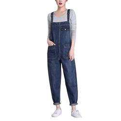 Cicilin Damen Latzhose Locker Große Größen Freizeithose Jeans Denimhose Blau 4XL von Cicilin