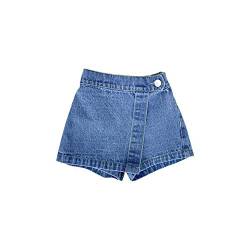 Cicilin Kinder Mädchen Sommer Jeans Shorts Denimshorts Rock-Shorts Freizeit Blau 116-122 von Cicilin