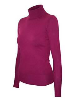 Cielo Damen Rollkragenpullover, Stretch, einfarbig - Violett - Mittel von Cielo