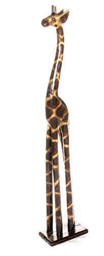 80cm Holz Giraffe Holzgiraffe Deko Afrikanischer Stil Handarbeit Fair Trade Helle Töne + Glücksbringer Armband von Ciffre