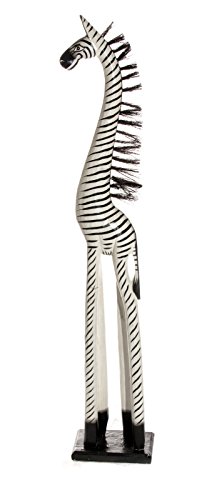 Ciffre 100cm Holz Zebra Holzzebra Schwarz Weiß Afrika Style Handarbeit Fair Trade + Glücksbringer Armband von Ciffre