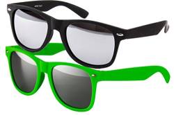 Ciffre 2 er Set EL-Sunprotect® Sonnenbrille Nerdbrille Brille Nerd Matt Gummiert Verspiegelt von Ciffre