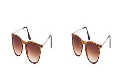Ciffre 2 er Set EL-Sunprotect Classic Optik Sonnenbrille - UV400 Brille Premium Qualität - Leopard Look Braune Glässer von Ciffre