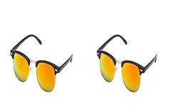 Ciffre 2 er Set EL-Sunprotect Classic Optik Sonnenbrille - UV400 Brille Premium Qualität - schwarz feuer verspiegelt von Ciffre