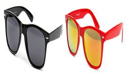 Ciffre 2 er Set Partybrille Sonnenbrillen Brillen Sonnenbrille Schwarz + Rot verspiegelt von Ciffre