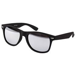 Ciffre EL-Sunprotect® Sonnenbrille Nerdbrille Brille Nerd Matt Gummiert Schwarz Verspiegelt UV400 von Ciffre
