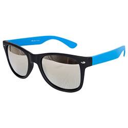 Ciffre EL-Sunprotect® Sonnenbrille Nerdbrille Brille Nerd Matt Gummiert Türkis Schwarz Silber Matt Verspiegelt UV400 von Ciffre