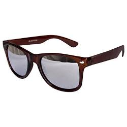 Ciffre EL-Sunprotect® Sonnenbrille Nerdbrille Brille Nerd Silber Voll Verspiegelt Braun UV400 von Ciffre