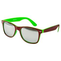 Ciffre EL-Sunprotect® Sonnenbrille Nerdbrille Brille Nerd Voll Verspiegelt Neon Grün Rot UV400 von Ciffre