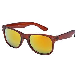 Ciffre Nerdbrille Sonnenbrille Stil Brille Pilotenbrille Vintage Look Braun Feuer Verspiegelt von Ciffre