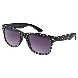 Ciffre Nerdbrille Sonnenbrille Stil Brille Pilotenbrille Vintage Look Schwarz Weiß Punkte S6 von Ciffre