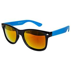 Ciffre Nerdbrille Sonnenbrille Stil Brille Pilotenbrille Vintage Look Türkis Blau Feuer Verspiegel von Ciffre