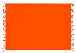Ciffre Pareo Sarong Tuch Damen Herren - Wickelrock Strand - Strandtuch Blickdicht als Wickeltuch oder Handtuchkleid und Wickelkleid Unisex Frauen und Männer - mit Schnalle einfarbig Orange von Ciffre