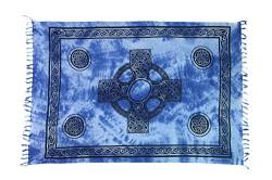 Ciffre Sarong Pareo Wickelrock Strandtuch Handtuch Lunghi Dhoti Wandbehang Keltisch Kreuz Blau von Ciffre