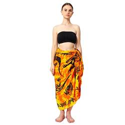 Ciffre Sarong Pareo Wickelrock Strandtuch Tuch Wickeltuch Handtuch Gecko Orange + Schnalle von Ciffre