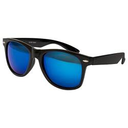 Ciffre Sonnenbrille Nerd Nerd Nerdbrille Stil Retro Vintage Unisex Brille - Schwarz Blau Verspiegelt von Ciffre