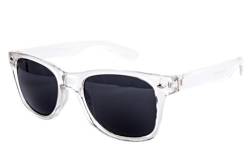Ciffre Sonnenbrille Nerd Nerd Nerdbrille Stil Retro Vintage Unisex Brille - Weiß Transparent von Ciffre