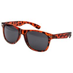 Ciffre Sonnenbrille Nerdbrille Nerd Retro Look Brille Pilotenbrille Vintage Look - ca. 80 verschiedene Modelle Leopard Dunkle Glässer von Ciffre