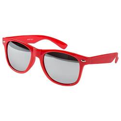 Ciffre Sonnenbrille Nerdbrille Nerd Retro Look Brille Pilotenbrille Vintage Look - ca. 80 verschiedene Modelle Rot Silber Verspiegelt von Ciffre