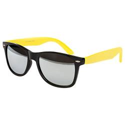Ciffre Sonnenbrille Nerdbrille Nerd Retro Look Brille Pilotenbrille Vintage Look - ca. 80 verschiedene Modelle Schwarz-Gelb Farbverlauf TCWYB von Ciffre