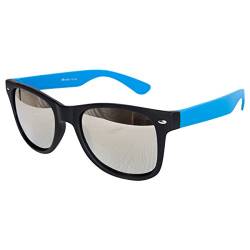 Ciffre Sonnenbrille Nerdbrille Nerd Retro Look Brille Pilotenbrille Vintage Look - ca. 80 verschiedene Modelle Türkis Schwarz Verspiegelt von Ciffre