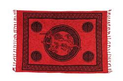 Sarong Pareo Wickelrock Strandtuch Handtuch Lunghi Dhoti Wandbehang Tribal Keltisch Einhorn Celtic Mädchen Emo Rot von Ciffre