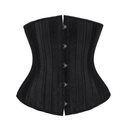 Cihdmfb Korsett Damen Übergrößen Waist Cincher Korsage Korsett Shaper Body Bauchweg Vintage Blumen Print Satin Lace Up Korsett Unterbrust Waist Trainer Corsage Bustiers Shapewear(E Schwarz,6XL) von Cihdmfb