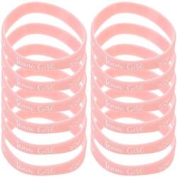 Ciieeo 12st Geschlecht Offenbaren Armband Babyparty-armband F Babyparty-rückgabegeschenke Geschlecht Enthüllen Gastgeschenke Baby-dusche-armbänder Duschzubehör Kieselgel Rosa von Ciieeo